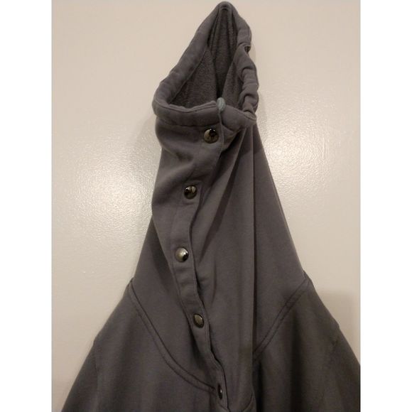 Women's large Gray. Z Avenue USA Button up. Extra-long, tunnel, collared jacket. - Picture 3 of 5